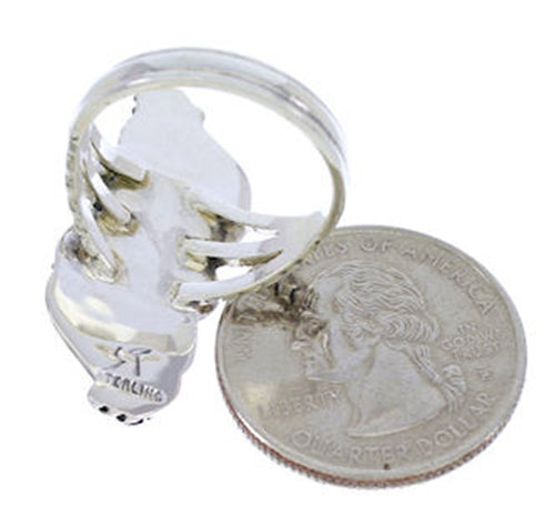 Southwestern Turquoise Sterling Silver Ring Size 8-3/4 PS72238